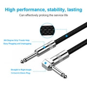 New Bee Guitar cable 10 ft Electronic Instrument Bass Amplifier cable 6.35mm plug Strong Right Angle/L-shape optional compatible effect/bass/electric guitar,Black