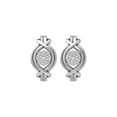 thumbnail image 2 of ARAIYA FINE JEWELRY 925 Sterling Silver Round-Shape Diamond Cluster Hoop Earrings (1/3 Cttw, I-J Color, I2-I3 Clarity), 2 of 7