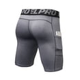 thumbnail image 2 of IYTR Men's Sports Compression Shorts with Phone Pockets Tight Running Gym Fitness Workout Training Baselayer Shorts Gray L, 2 of 4