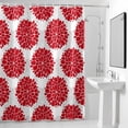 thumbnail image 4 of Red Hydrangea Flowers Fabric Shower Curtain Grey Floral Modern Washable Shower Curtains for Bathroom, Waterproof Bath Curtain with Hooks Home Decor 72x72in, 4 of 8