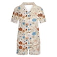 thumbnail image 7 of Enjoytime Cute Pajama Sets for Women Print Comfy 2 Piece Sleepwear Short Sleeve Button Down Shirts with Shorts Loungewear Set, 7 of 7