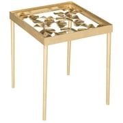 Otto Ginko Leaf Side Table in Gold and Clear Finish