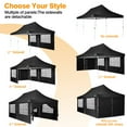 thumbnail image 3 of COBIZI 10x20 with 6 Disassembly Side Wall Pop -up Duty Sheds,for Outdoor Canopies for Party Weddings,Real-Time Sunscreen with Upgraded Roofs and Handbags,Plus 4 Sandbags,Plus 4 Sandbags,Black, 3 of 9