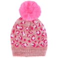 thumbnail image 2 of CTM Girl's 7-14 Leopard Print Winter Pom Hat and Glove Set by Connex Gear, 2 of 3