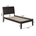 thumbnail image 5 of Leo & Lacey Farmhouse Solid Wood Twin XL Platform Bed w/ USB Charger in Espresso, 5 of 6
