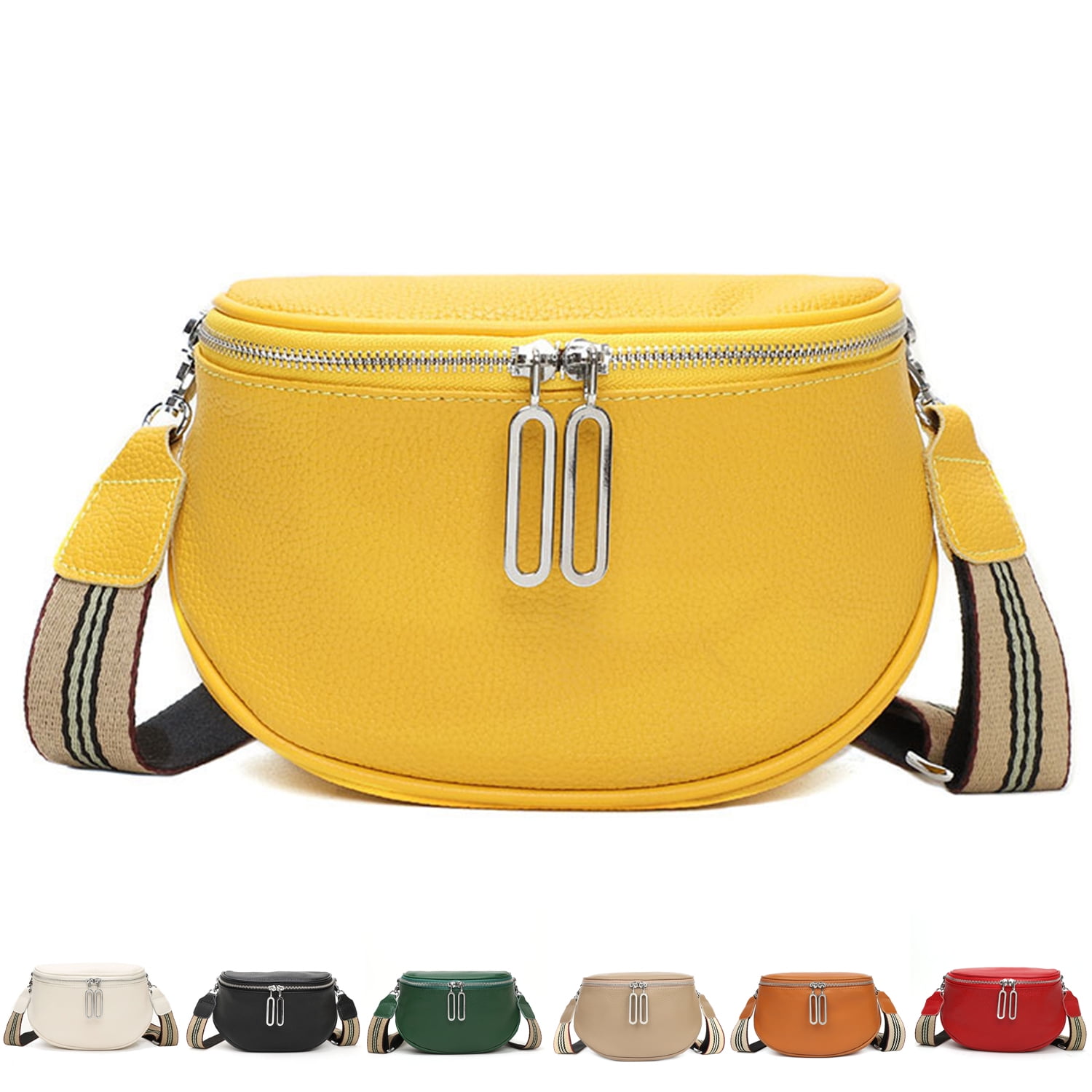 Women's Wide Strap Chest Bag Women's Black Crossbody Bag