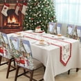 thumbnail image 4 of Snowman Christmas Chair Covers Set of 6 Winter Snowflakes House Truck Xmas Tree Chair Back Covers Stretch Removable Washable Slipcovers Protector for Dining Room Kitchen Party Decor, 4 of 5