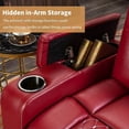thumbnail image 5 of Bonzy Home Power Recliner Chair with USB Ports and Cup Holders - Overstuffed Electric Home Theater Seating PU Leather Reclining Furniture with Hidden Arm Storage - Red, 5 of 10