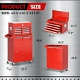 thumbnail image 3 of SOLAURA 5-Drawer Rolling Tool Chest Cabinet Metal Tool Storage Box Lockable with Wheels, Red, 3 of 8