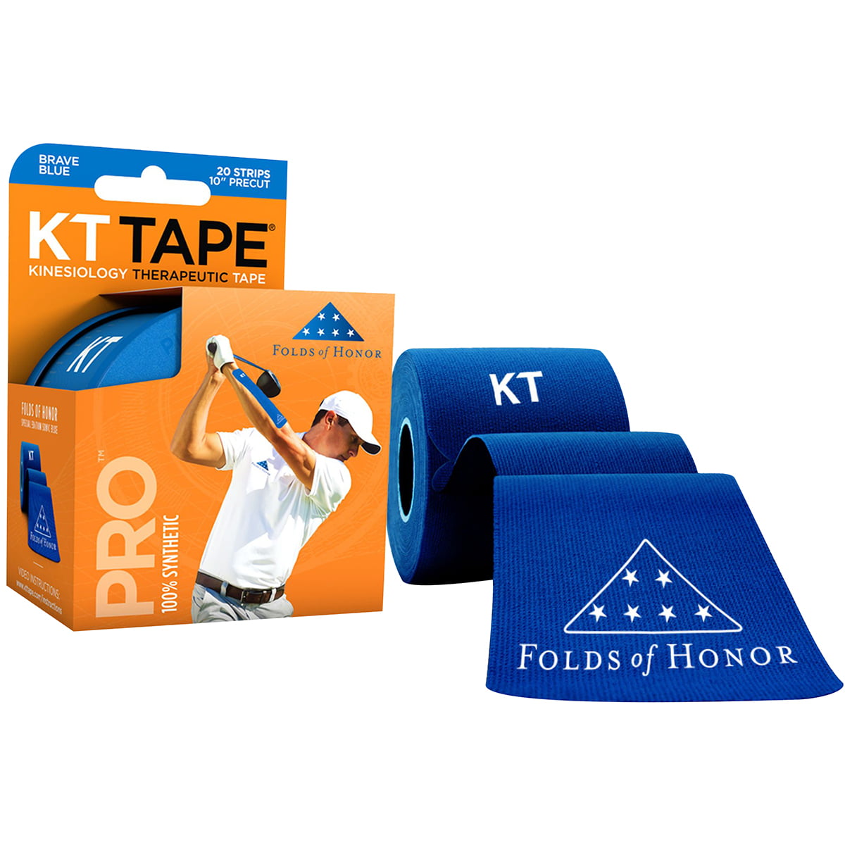 1 Roll of 20 Precut Strips KT Tape Original Cotton Kinesiology Tape Blue 