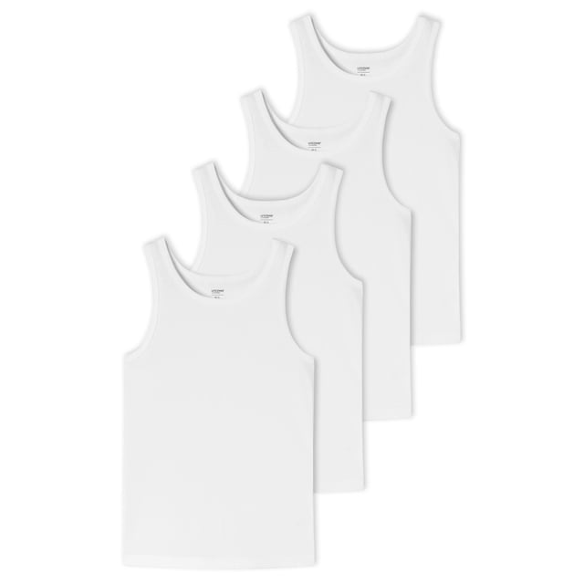 UNCOVER by SCHIESSER Camiseta Interior para Hombre, Pack de cuatro, Serie "Uncover", Cuello Redondo Blanco 2XL (2X-Large)