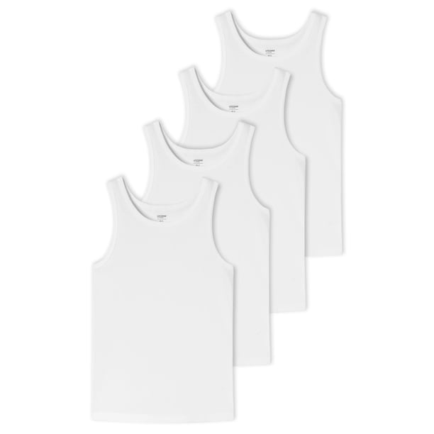UNCOVER by SCHIESSER Camiseta Interior para Hombre, Pack de cuatro, Serie "Uncover", Cuello Redondo Blanco 2XL (2X-Large)
