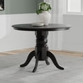 thumbnail image 2 of 5-PC - 42" Round Pedestal Dining Table + X-Back Dining Chairs Dining Set in Black, 2 of 9