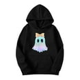 thumbnail image 2 of Halloween Hoodies for Womens Fall Winter Hooded Jacket Loose Casual Fleece Sweatshirts Halloween Cute Ghost Graphic Printed Long Sleeve Sweaters Pullover with Pocket, 2 of 4