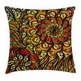 thumbnail image 1 of Colorful Throw Pillow Cushion Cover, Abstract Vintage Style Curly Floral Design Spirals Swirled Petals Creative Vibrant, Decorative Square Accent Pillow Case, 18 X 18 Inches, Multicolor, by Ambesonne, 1 of 2