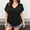 Black, variant on Baggy Shirts for Women Workout Women's Plus Size Solid Color Casual V-Neck Pocket Top White 5X