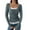Blue, variant on Aboser Womens Ribbed Sweaters Knit Tops Elegant Button Up Basic Shirts Slim Fit Stretchy Sweater Casual Scoop Neck Pullover Tops Comfy Long Sleeve Jumpers Wine S