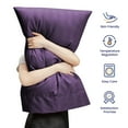 thumbnail image 5 of Sleep Zone Striped Cooling Twin Sheets Set for Kids - Fitted Flat Sheet & Pillowcase Sets 3 Piece - Super Soft Stripe Bed Sheet, Easy Care, Deep Pocket (Purple, Twin), 5 of 7