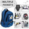 thumbnail image 7 of FKELYI Boys Schoolbag for Kids Backpack Spacious School Bookbag for Elementary Student Blue Yorkshire Dog Paw Print Lightweight Backpacks Casual Daypack Knapsack, 7 of 7