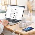 thumbnail image 5 of Tomas múltiples Clear Power con cargadores USB-A de 2 puertos y USB-C de 1 puerto, enchufe plano, estación de carga para el hogar y la oficina, 5 of 5