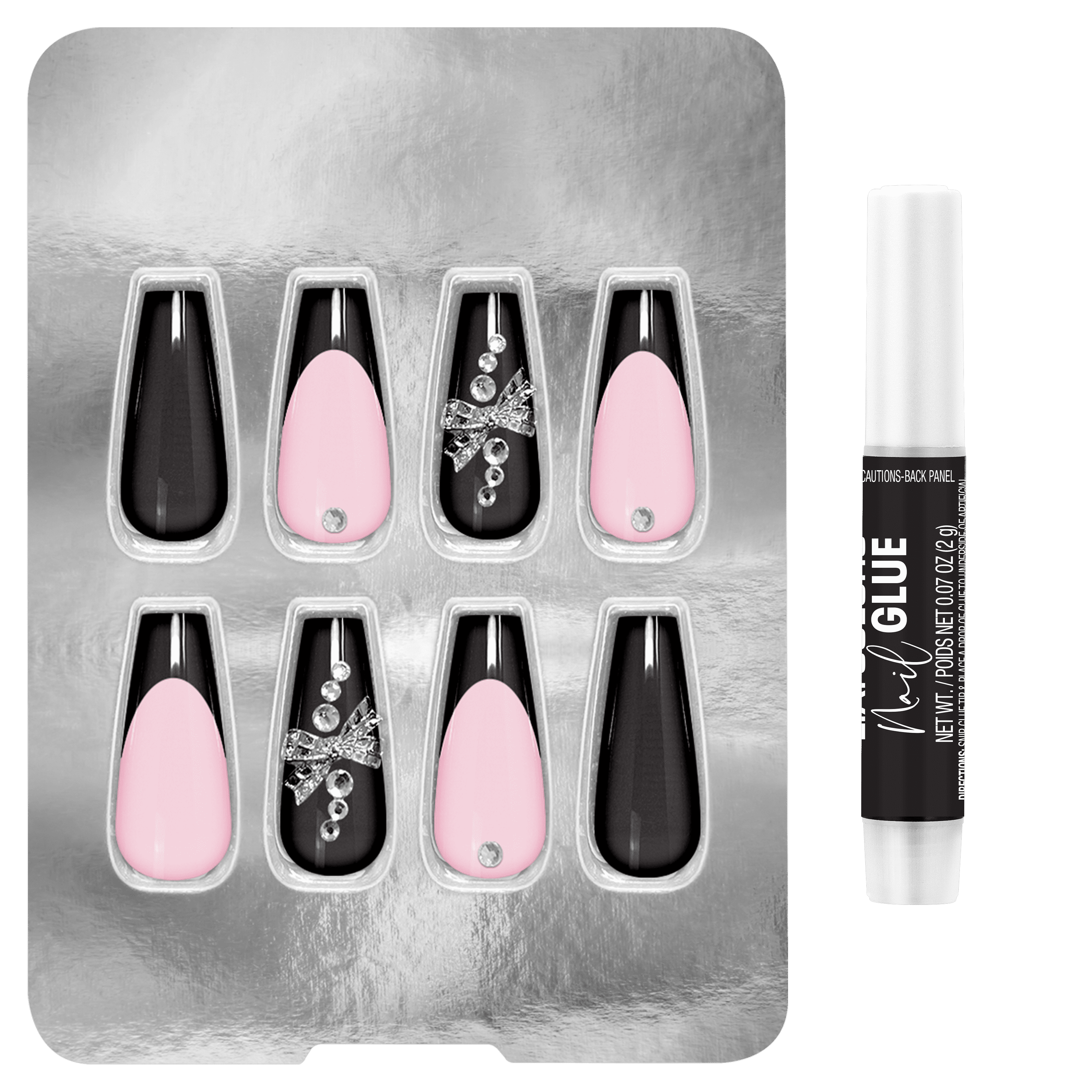 L.A. COLORS Lavish Nail Tips Midnight Soiree - 26 Piece Set