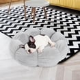 thumbnail image 1 of Cama suave para gatos Colco Cama de gato cálido para perro perrera interior con capucha cojín gris L, 1 of 8