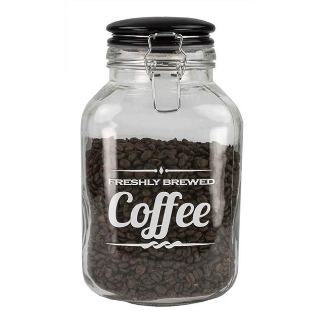 Home Basics GJ44588 Bocal en Verre avec Couvercle Rabattable en Céramique Top&44; Grand
