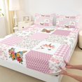 thumbnail image 3 of Homewish Cute Cartoon Unicorn Full Size Sheets,Rustic Flower Butterfly Bed Sheets,Patchwork Geometric Plaid Sheet Sets For Girls Kids,Ultra Soft Home Decor,4-Piece, 3 of 7