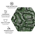 thumbnail image 4 of Balery 4 Pcs Green Snakeskinleather Coasters Set, Drink Table Cup Coasters For Living Room Kitchen Coffee Decor, 4 of 9