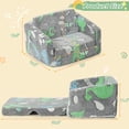 thumbnail image 2 of Kids Chairs for Toddler, 2-in-1 Fold Out Toddler Soft Sherpa Couch, Convertible Sofa to Lounger for Girls and Boys, Playful Glow in The Dark Kids Sofa, 2 of 8