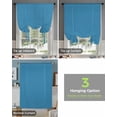 thumbnail image 4 of Wave Blue Tie Up Curtains for Kitchen Bathroom Bedroom Windows 63 Inch Length, Pure Blue Solid Color Simple Minimalism Art Balloon Drape Curtains Shade Rod Pocket Drapery Curtain Panel, 52"x63", 4 of 7