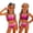 Hot Pink, variant on Grblisyd Girls Swimsuits Two Piece Casual Scoop Neck Gradient Bikini Sets Size 1-10 Years