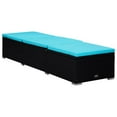 thumbnail image 3 of vidaXL Chaise Longue avec Coussin et Table à Thé en Rotin Synthétique Bleu, 3 of 5