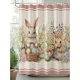 thumbnail image 3 of Easter Bunny Pink, Bathroom Curtain 78 Inch Shower Curtain with Hooks, Country French Vintage Botanical Eggs Waterproof Polyester Bath Curtain Washable Bathtub Curtain 72''x 78'', 3 of 6