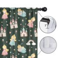 thumbnail image 4 of Blackout Kids Curtains,Dark Green Princess Castle Rainbow Pattern Childrens Insulated Curtains Set Of 2,Bedroom Essentials,Toddler Room Decor 42"x84", 4 of 5