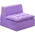 thumbnail image 3 of Sofá Cama Plegable Cómoda Tumbona de Piso Sofá Convertible con Cojín Removible Sofás para Espacios Pequeños Colchón Plegable para Sala de Estar, Dormitorio u Oficina (Cordury Morado, Grande), 3 of 4