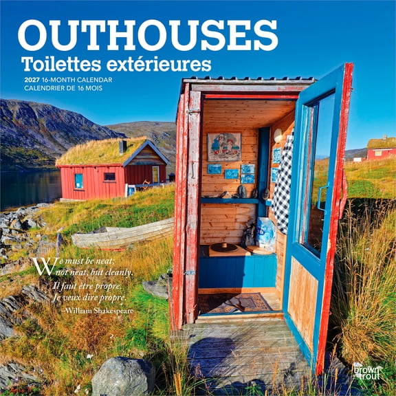 Outhouses | 2027 12x24" (Hanging) Wall Calendar | English/French Bilingual