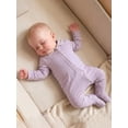 thumbnail image 5 of BemeyourBBs Newborn Baby Girl Boy Spring Fall Winter Clothes Outfit Footed Romper 0 3 6 Months Casual Long Sleeve Lapel Collar Stripes Print Zip Up Footie Jumpsuit One Piece Outfits, 5 of 9