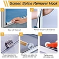 thumbnail image 6 of 14Pcs Screen Repair Kit, Screen Repair Spline Tool 2Pcs Screen Rolling Tool with Bearing Spline Tools/Screen Spline Removal Hook/Groove Cleaning Brush/ 10Pcs Screen Installer Clips, 6 of 7