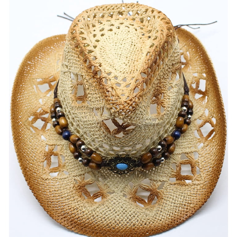 Tancuzo Western Cowboy Straw Hat Vintage Beach Men & Women display picture 3
