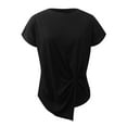 thumbnail image 4 of UPPADA Summer Womens Loose Fit Tshirt Tops Casual Short Sleeve Tunic Tees Irregular Tie Knot Front Shirts Soft Comfy Blouse, 4 of 6