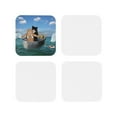 thumbnail image 2 of Disketp Two Brave Cats Are Floating On The Sea Iceberg Funny Coasters,4 Pcs Leather Coasters With Holder, Perfect Housewarming Hostess Gifts,Protect Furniture From Water Marks Scratch, 2 of 9
