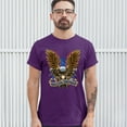 thumbnail image 3 of Tee Hunt Rolling Thunder T-Shirt Biker Born to Be Wild Bald Eagle Outlaw Men's Tee, Purple, Large, 3 of 5