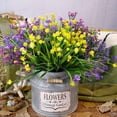 thumbnail image 2 of 12 Bundles Artificial Flowers for Outdoors, UV Resistant No Fade Faux Plastic Shrubs Greenery Plants for Garden Patio Porch Window Box Home Indoor Farmhouse Hanging Planter Décor (Meadow Fresh), 2 of 5