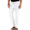 thumbnail image 3 of Avamo Mens Summer Straight Leg Workout Yoga Pants Solid Color Casual Bottoms Drawstring Jogger Beach Trousers with Pockets, 3 of 4