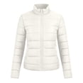 thumbnail image 4 of BXJX Womens Puffer Jackets, Lightweight Stand up Collar Full Zip Long Sleeve Winter Outerwear with Pockets White Size M, 4 of 8