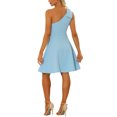 thumbnail image 3 of INSPIRE CHIC Robe pour Femme Nœud une Épaule Sans Bretelles Ligne A Évasée Robe de Soirée avec Poches TP Bleu Clair, 3 of 6