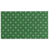 Green Christmas Snowflake Pattern Door Rugs,Washable Non Slip Door Mats Indoor,Decorative Door Mats,Entry Mat Indoor for Entrance,Bedroom,Kitchen,Bathroom,17"x30"