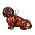 thumbnail image 2 of Red Dachshund Sitting Dog Polish Blown Glass Christmas Ornament, 2 of 3