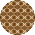 thumbnail image 1 of Ahgly Company Machine Washable Indoor Round Transitional Yellow Orange Area Rugs, 6' Round, 1 of 7
